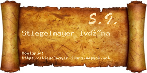 Stiegelmayer Ivána névjegykártya